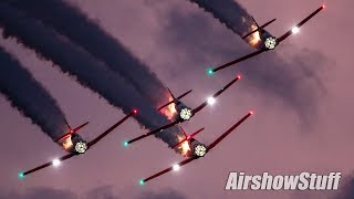 Aeroshell Aerobatic Team Night Show  EAA AirVenture Oshkosh 2019 [upl. by Buatti]