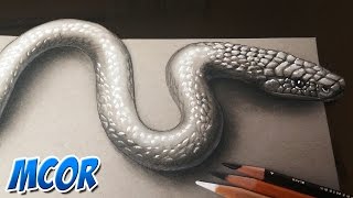 Como Dibujar una Serpiente 3D Realista [upl. by Enelrak291]