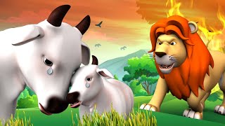 शेर और ईमानदार गाय  The Honest Cow And The Lion  3D Animated Hindi Moral Stories  JOJO TV Hindi [upl. by Court]