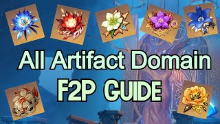 All Artifact Domain F2P Guide  Genshin Impact [upl. by Demetri]