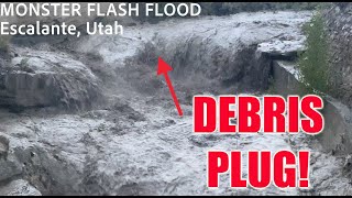 INTENSE FLASH FLOOD with debris plug intercepted by Dominator Drone in Escalante Utah [upl. by Niriam]