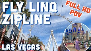 Fly LINQ Zipline  HD POV  The LINQ Las Vegas [upl. by Nicolai755]