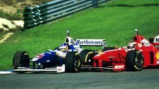 1997 European GP Jerez  SchumacherVilleneuve crash [upl. by Candi]