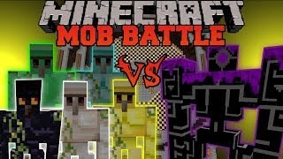 DIAMOND EMERALD GOLD OBSIDIAN AND IRON GOLEM VS ROBO POUNDER  Minecraft Mob Battles  Golem Mod [upl. by Nelaf]