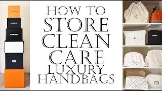 How to store clean care amp protect luxury handbags inc Chanel bags  Conditioner for leather bags [upl. by Eleda830]