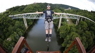 GoProBridge bungee jumping [upl. by Dorrej]