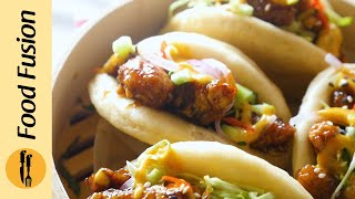 Honey BBQ Chicken Bao buns Recipe from scratch  Food Fusion [upl. by Philbo]