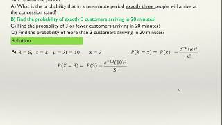 Poisson distribution  Example 1 [upl. by Bartolomeo]