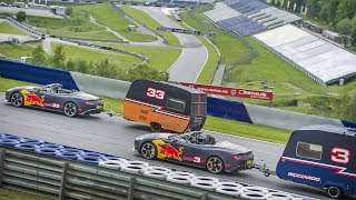 A Caravan Race with an F1 twist Daniel Ricciardo and Max Verstappen take it to the Red Bull Ring [upl. by Lebasi]