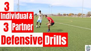 Defensive Drills for Soccer Players  3 Individual amp 3 Partner Defensive Drills  Defending Drills [upl. by Nissy]