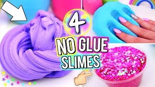 4 Easy DIY Slimes WITHOUT GLUE How To Make The BEST SLIME WITH NO GLUE [upl. by Josephina46]