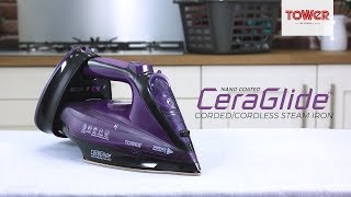 Tower 2400W CordedCordless Steam Iron [upl. by Lashoh772]