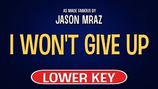 Jason Mraz  I Wont Give Up  Karaoke Lower Key [upl. by Burr]