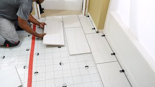 How To Install QuicTile quotEASY DIY Porcelain Tilesquot  DIY CREATORS [upl. by Nizam]