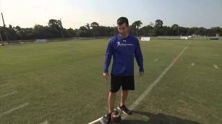 Ball amp Foot Contact  How to Kick a Field Goal Series by IMG Academy Football 2 of 5 [upl. by Aiuoqes]