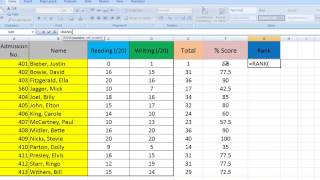 Excel Tips for Teachers Episode 3 Ranking results in Excel [upl. by Stace]