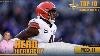 Herd Hierarchy Browns return Ravens drop 49ers jump up in Colins Week 11 rankings  THE HERD [upl. by Eemia262]