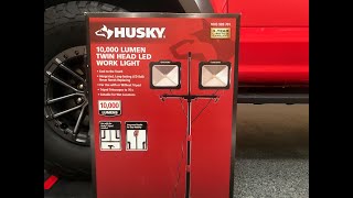 Detailing Tools The Home Depot Husky 10000 Lumen TwinHead LED Work Light [upl. by Ahterod]