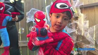 GIANT EGG SURPRISE OPENING SPIDERMAN TOYS and Power Wheels [upl. by Laddie694]