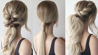 HOW TO EASY PONYTAILS  Perfect Prom Hairstyles [upl. by Brandea741]