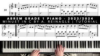 A3 Minuet in C by A Reinagle  ABRSM Grade 1 Piano 20232024  Tutorial [upl. by Ferguson797]