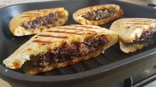 How To Make Arayes  Pita Stuffed With Meat [upl. by Auginahs]