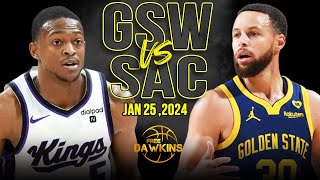 Golden State Warriors vs Sacramento Kings Full Game Highlights  January 25 2024  FreeDawkins [upl. by Odlanar]