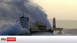 In full Storm Eunice from Newquay [upl. by Nirtiac]