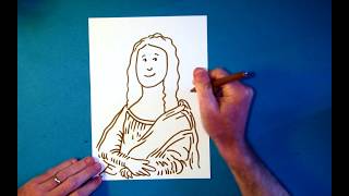 How to draw MONA LISA for kids [upl. by Oirom]