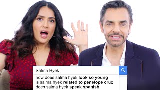 Salma Hayek amp Eugenio Derbez Answer the Webs Most Searched Questions  WIRED [upl. by Daas253]