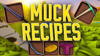 MUCK RECIPES  Armor Tools Weapons Cooking [upl. by Seko731]