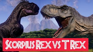 Scorpius Rex vs TyrannosaurusRex  JurassicWorldEvolution 4K [upl. by Brinkema]