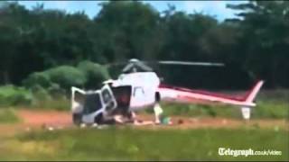 Helicopter falls apart on landing [upl. by Huntley292]