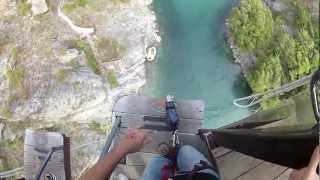 GoPro headcam bungy jump from Kawarau Bridge Queenstown New Zealand [upl. by Sessilu]