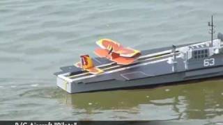 RC Aircraft Carrier Launches RC Airplane [upl. by Bonne306]