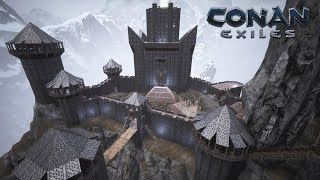 Conan Exiles Epic Base Location  Savage Mountain Castle Speed Build [upl. by Enilehcim]