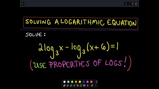 ❖ Solving Logarithmic Equations  Example 1 ❖ [upl. by Baptlsta884]