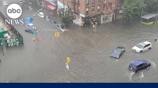 New York declared state of emergency from flooding  GMA [upl. by Dolphin]