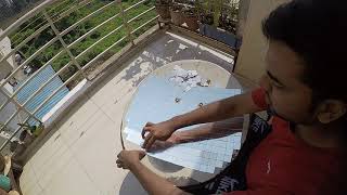 How to make solar parabolic reflector  SOLAR HEATER  SOLAR CONCENTRATOR [upl. by Bluhm]