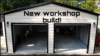 24 x 25‘ metal building workshop garage build installation [upl. by Lhary]