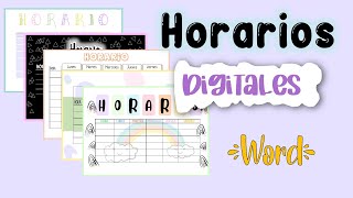 Horarios digitales EN WORD Arely [upl. by Ffoeg]