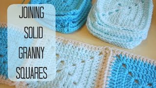 CROCHET How to join solid granny squares  Bella Coco [upl. by Htnamas134]