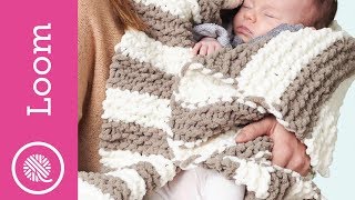 Loom Knit Garter Stitch Baby Blanket [upl. by Calle]