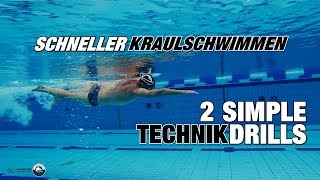 Schneller Kraulschwimmen 2 simple Technikübungen  SWIMAZING UNIVERSITY [upl. by Euqcaj]