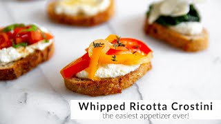 Whipped Ricotta Crostini Recipe the BEST appetizer [upl. by Namor170]