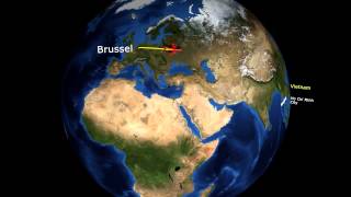 Blender  3D animation travel map on a globe [upl. by Herrmann]