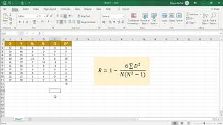 Spearmans Rank Correlation Coefficient in Excel [upl. by Flann]