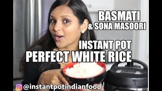 Instant Pot Rice  Basmati and Sona Masoori  How to make White rice in Instant Pot [upl. by Adnav37]