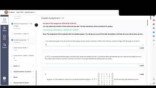 WEEK 11 MATHS GRADED ASSIGNMENT IITM [upl. by Nolita]