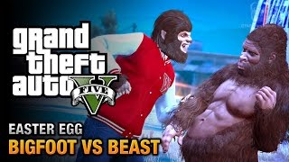 GTA 5 Easter Egg  The Bigfoot vs The Beast [upl. by Aihsekal344]